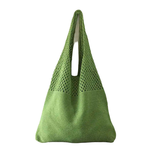 Green Crochet Hobo Bag