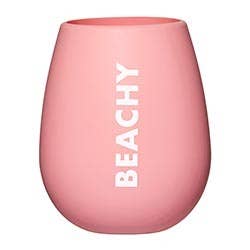 Peach "Beachy" silicone wine tumbler