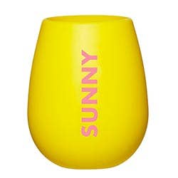 Yellow "Sunny" silicone wine tumbler
