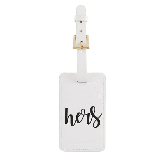 White Hers Luggage Tag
