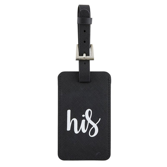 Black His Black Luggage Tag