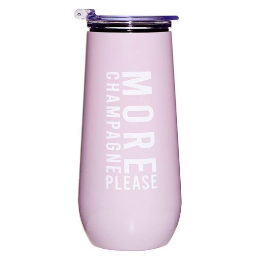 Pink "More Champagne Please" Tumbler
