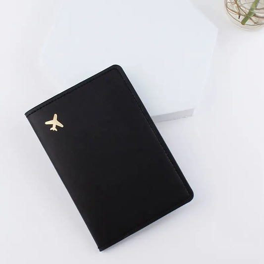 Unisex black passport case holder