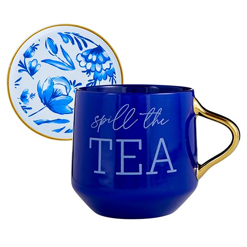 Spill the Tea Ceramic Cup w. Lid