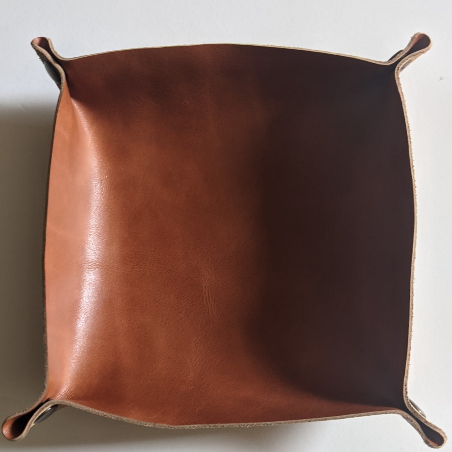 Caramel Brown Soft Leather Valet Tray