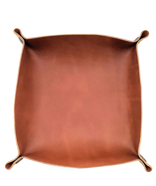 Caramel Brown Soft Leather Valet Tray