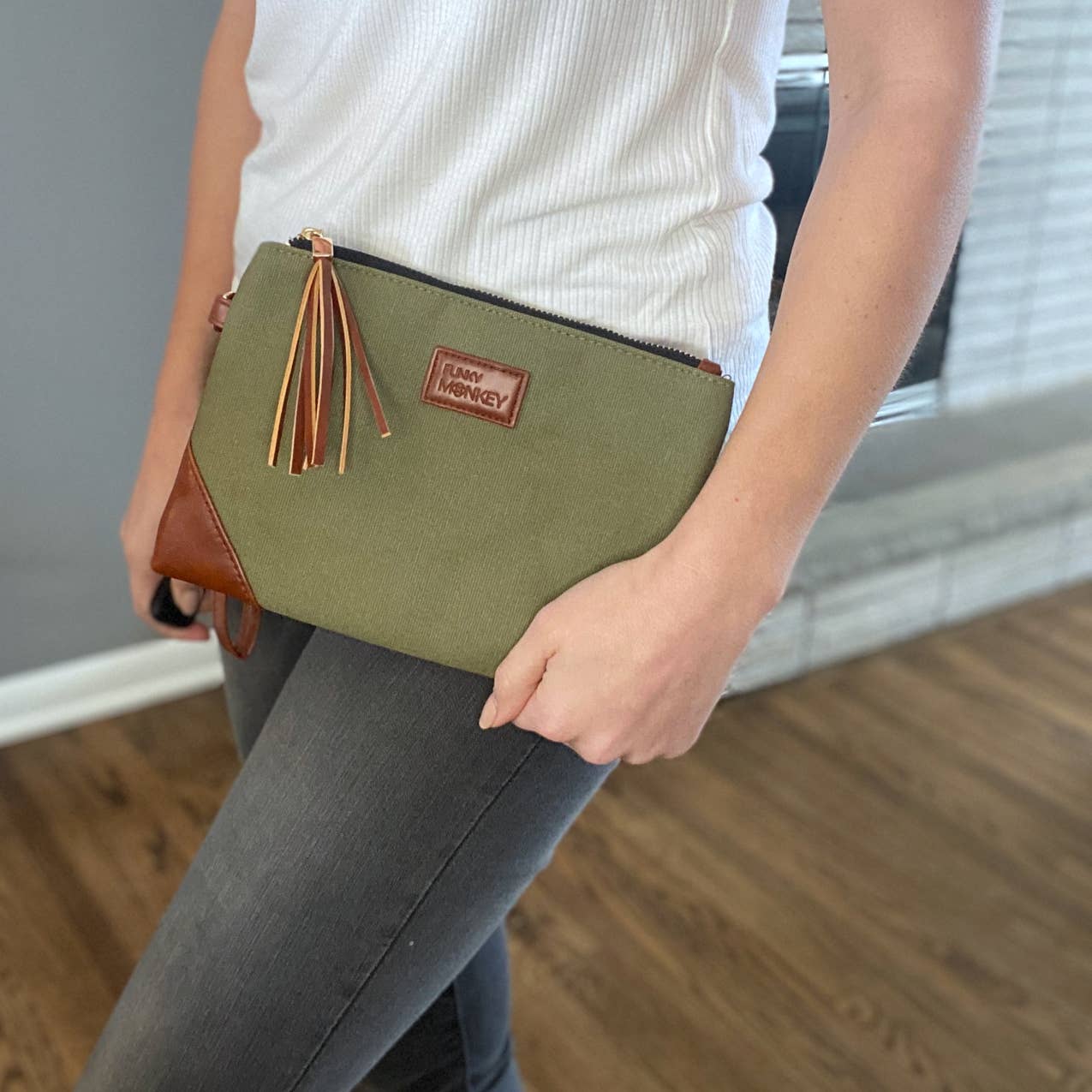 Army Green Wristlet