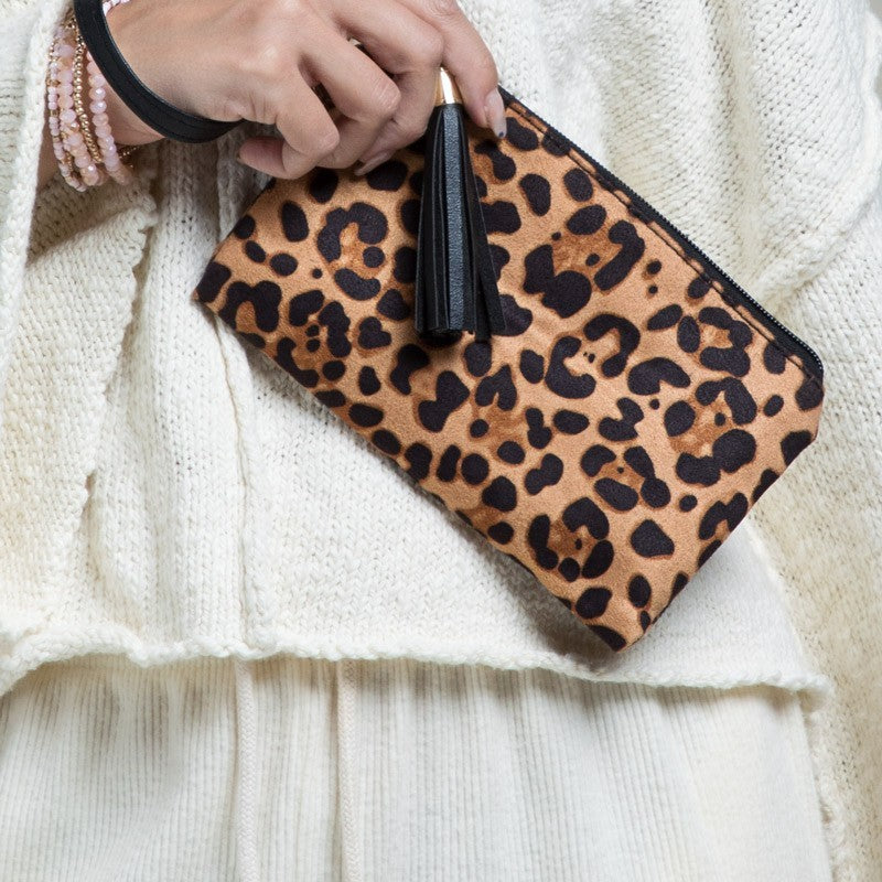 Leopard Print Wristlet